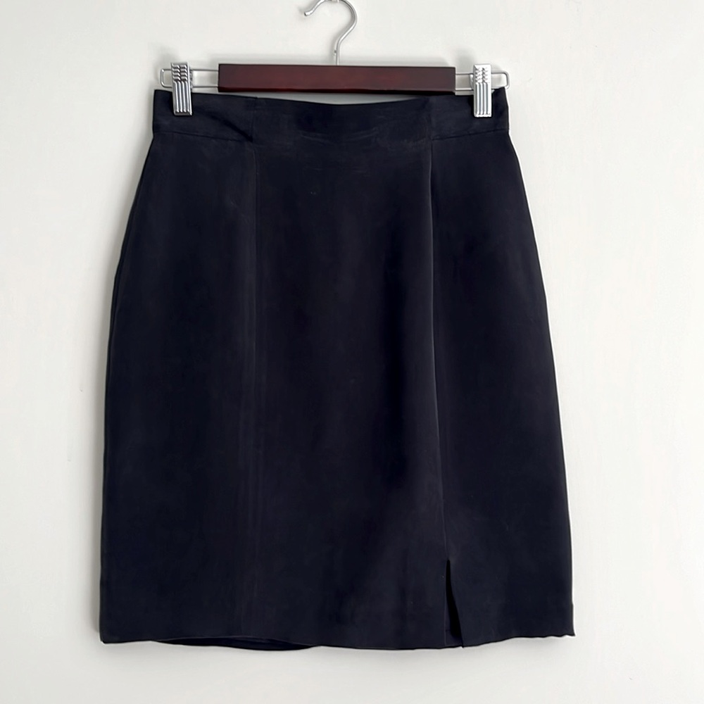 Vintage Navy Silk Mini Skirt